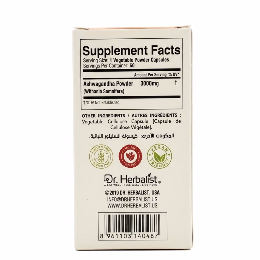 Dr. Herbalist Ashwagandha Powder Capsules - Image 2